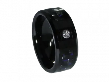 Modell Giselle - 2 Hochzeitsringe aus Wolfram mit Carboneinlage